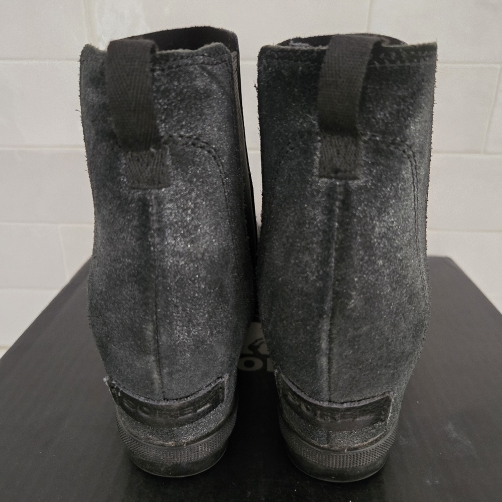 Sorel Joan of Arctic Leather Waterproof Wedge Ankle Boot Size Youth 5/Womens 6 - Picture 4 of 9